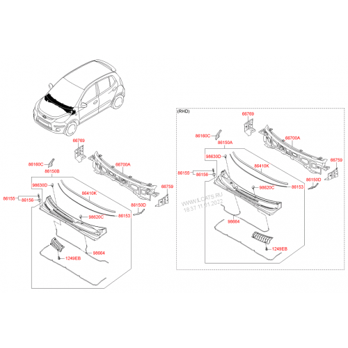 Λαμαρίνα τροπέτου άνω ακραία αριστερή Hyundai I10 (PA) 2007-2013