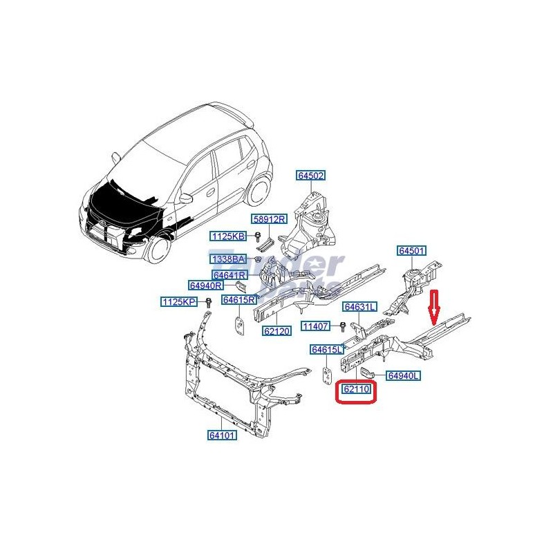 Σασί εμπρός δεξί Hyundai I10 (PA) 2007-2013