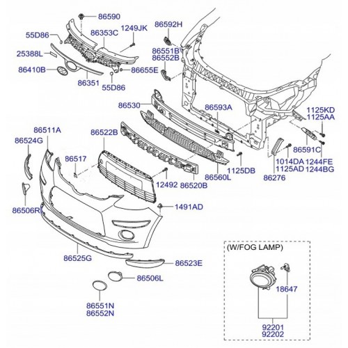 Τραβέρσα εμπρός προφυλακτήρα κάτω Hyundai I10 (AC3,AI3) 2019-