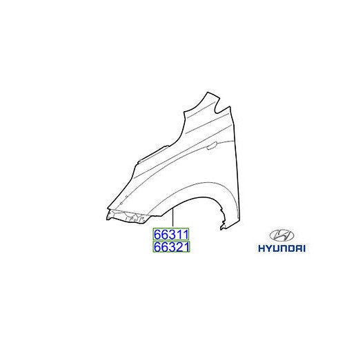 Φτερό εμπρός αριστερό (χωρίς τρύπα για φλας) Hyundai I20 (GB,IB) 2014-2020