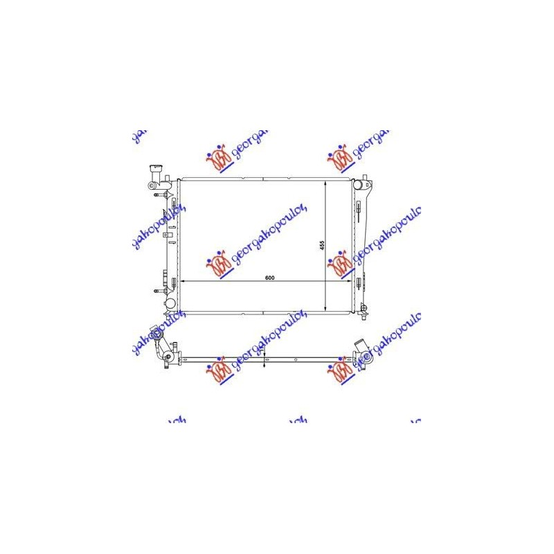 Ψυγείο νερού (600X440X16) (Αυτόματο) (BEHR) Hyundai I30 (FD) 2007-2012 Kia Ceed (ED) 2007-2013