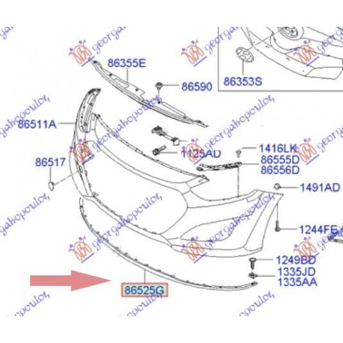 Σπόιλερ εμπρός προφυλακτήρα (5πορτο) Hyundai I30 (GD) 2012-2017