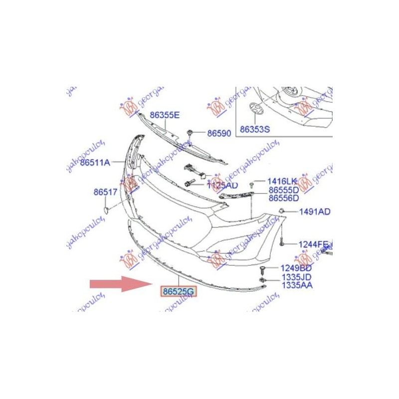 Σπόιλερ εμπρός προφυλακτήρα (5πορτο) Hyundai I30 (GD) 2012-2017