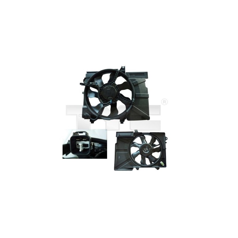 Βεντιλάτερ ψυγείου κομπλέ (απόσταση κάτω βάσεις 230mm) Hyundai Getz (TB) 2002-2010