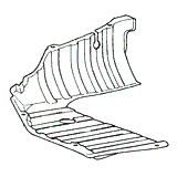 Ποδιά μηχανής πλαστική δεξιά Hyundai Coupe (RD) 1997-2001 Lantra (J-2) 1995-1999