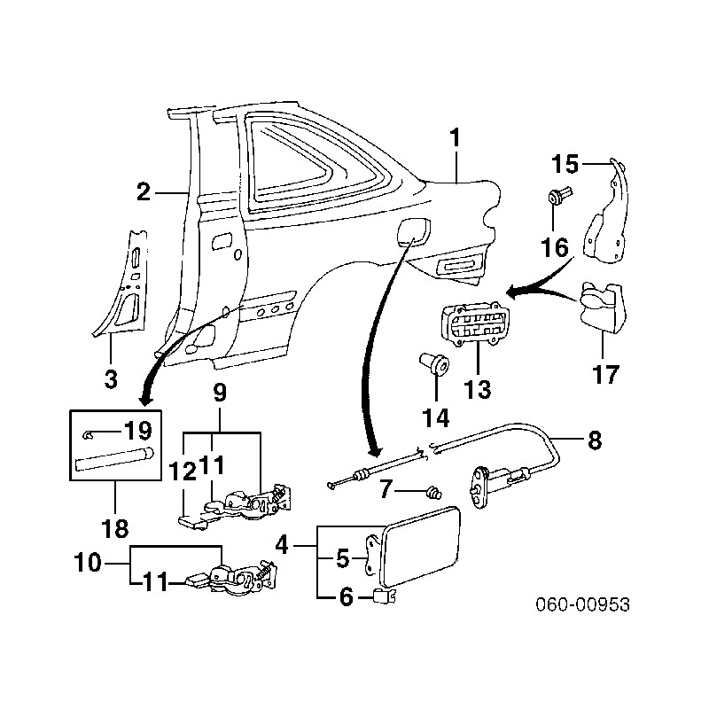Φτερό πίσω αριστερό Hyundai Accent (X-3) H/B 1994-1999