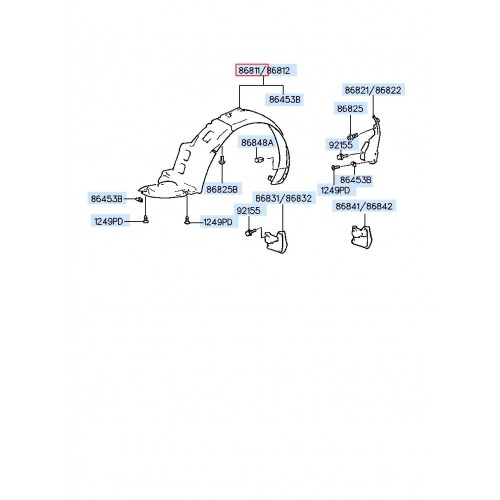 Θόλος πλαστικός εμπρός αριστερός Hyundai Accent (X-3) H/B 1997-1999