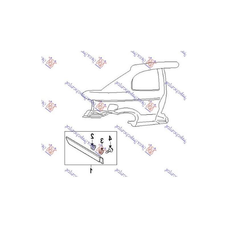 Φτερό πίσω δεξί Hyundai Accent (LC) H/B 2003-2005